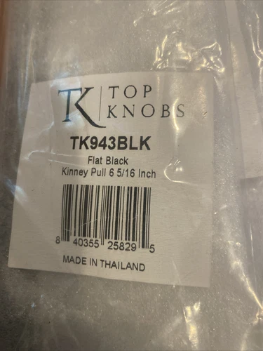 (LOT OF 6) Top Knobs TK943BLK Kinney Pull 6 5/16 Inch (c-c) - Flat Black - Picture 3 of 4