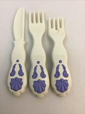 Little Tikes Victorian Silverware Dinner Salad Forks Knife EUC Lot Of 3pcs Shell