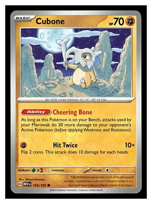 Pokemon Cubone 104/165 Scarlet & Violet 151 | eBay