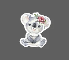 Baby Koala Sticker Cute Flowers NEW