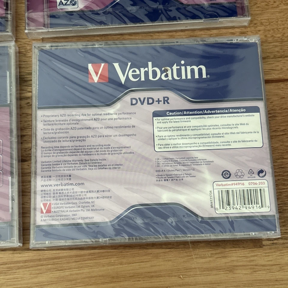 4 x Verbatim DVD+R 4.7GB GO 16 x 120 min recordable Sealed New - Image 4 of 4
