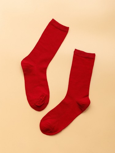 Solid Red Crew Socks for Women Plain Socks Cozy Socks Fashion Socks - Bild 4 von 4