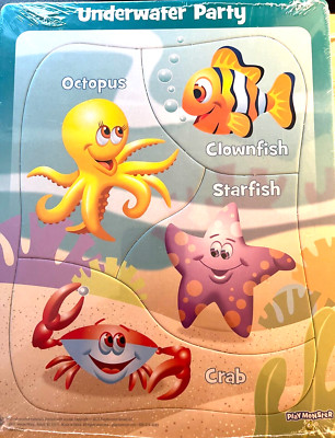 Play Monster Puzzles for ages 1   1/2 +. Underwater Party-Marine Life Characters