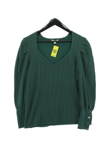 Monsoon Women's Jumper XL Green Polyester with Nylon V-Neck Pullover
