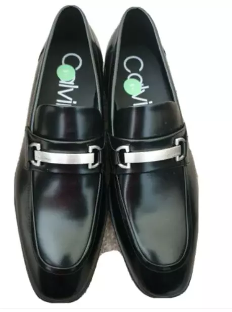 Calvin Klein Men s Carver Black Penny Leather Loafer Shoes 150 eBay
