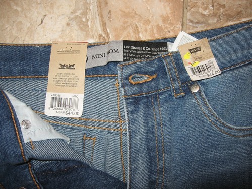NWT Levis SilverTab Mini Mom Jeans Girls Size 14R High Rise TaperedNew - Picture 4 of 5