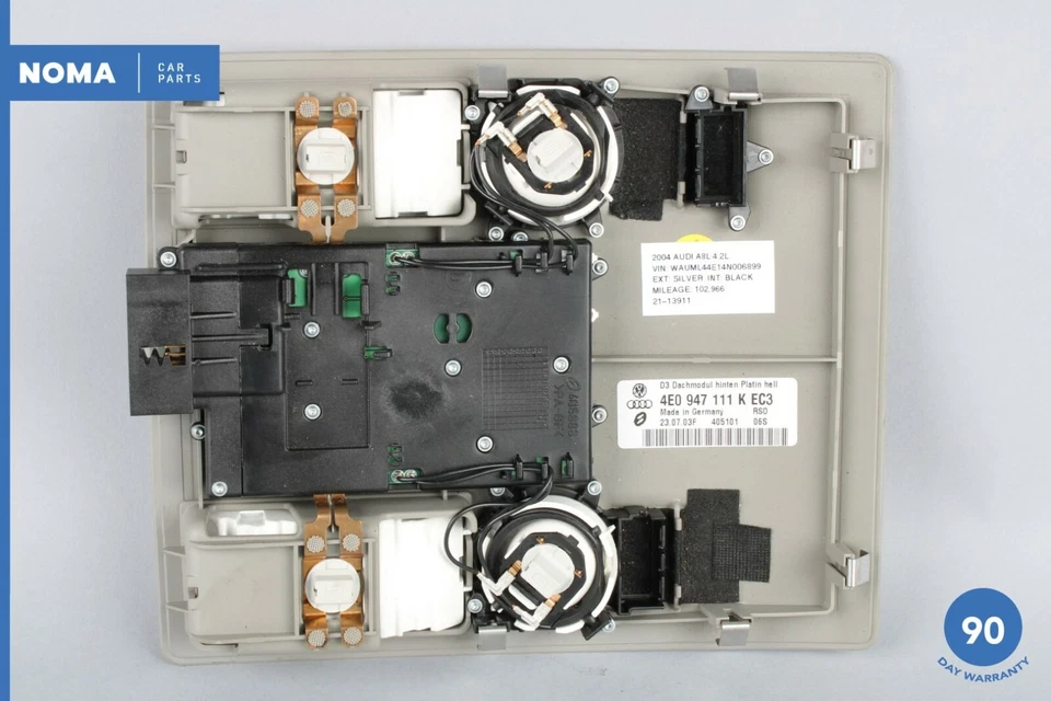 04-06 Audi A8 A8L D3 Quattro Luz Domo Trasera Mapa Lámpara con Interruptor OEM Foto 3 de 4