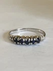 Vintage Sterling Silver 5 Sapphire Set Ring Size M