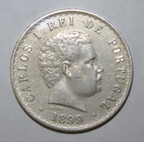 S6 - Portugal 500 Reis 1899 Almost Unc. + Silver Coin - King Carlos I *** Nice