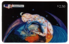 $2.50 Painting of Star Goddess Nuith Arching Over Earth TEST Phone Card