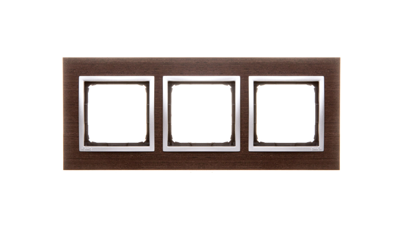 Simon 54 Nature Triple frame SILVER WENGE wood DRN3/84 /T2UK