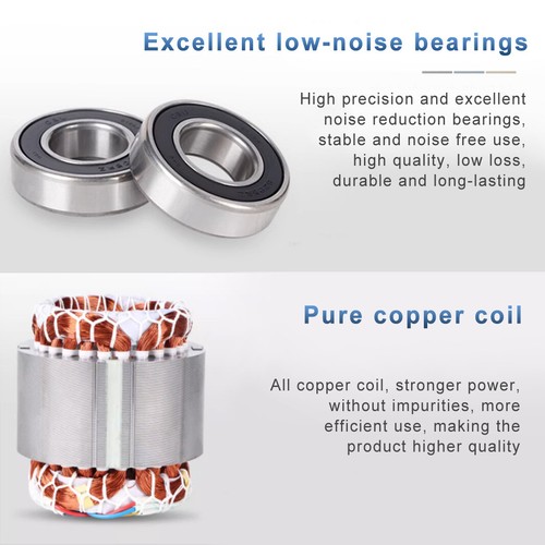 220V 0.37KW 14/16mm Single Phase Horizontal Motor 1400r/min All Copper Motor New - Picture 4 of 11