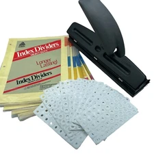 ACCO three Hole Punch Easy Press + 14 Avery Index Dividers + Hole Reinforcements
