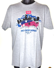 TYR Unisex Heather Grey Pro Swim Series Clovis 2019 Graphic T-Shirt Sz M New