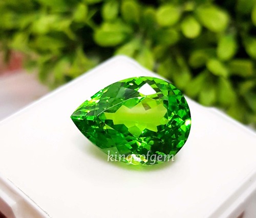 32.40 Ct Beautiful Green Peridot Pear Top Quality Green Color Loose Gemstone - Picture 2 of 6