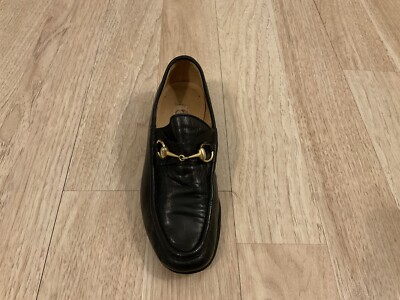 Gucci Shoes 080 097 175 Black leather Buckle Men's Size 41.5