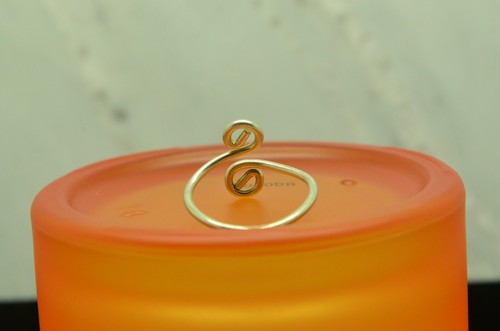 925 STERLING SILVER ROUND FLARED WIRE BYPASS RING BAND SIZE 4.25 ADJ #B5886 - Picture 4 of 5