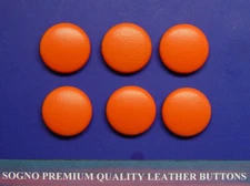 6 Made in USA 23 mm Bright Orange(Persimmon fruit color) Genuine Leather Buttons