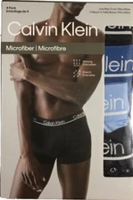 Calvin Klein Men's Underwear 4 Pack Microfiber Low Rise Trunk, Blue/Multi, XL