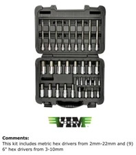 VIM TOOLS HMMS32 32 Piece Elite Metric Master Hex Socket Set NEW