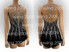 Ice Figure Skating Competition Dress Costume black dyeing
