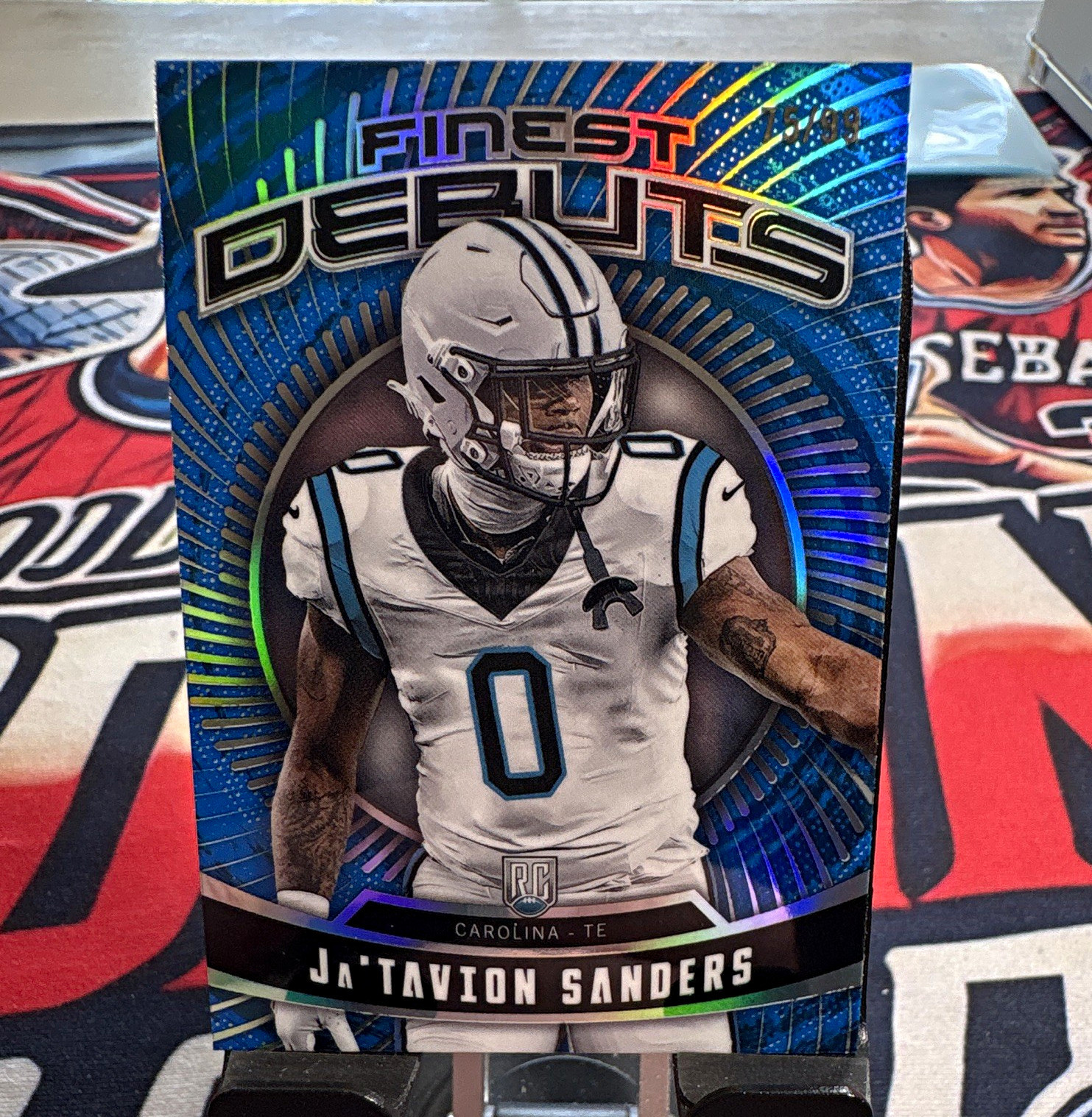 Ja'Tavion Sanders Topps Finest Debut #D22 Green Refractor