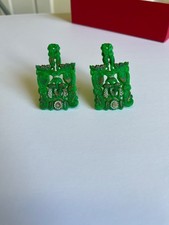 Vintage Pair 1950s  Green Curtain Push Pins Tie backs