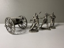 Hudson Civil War Fine Pewter Soldiers Artillery Crew Cannon Set Lot Miniatures