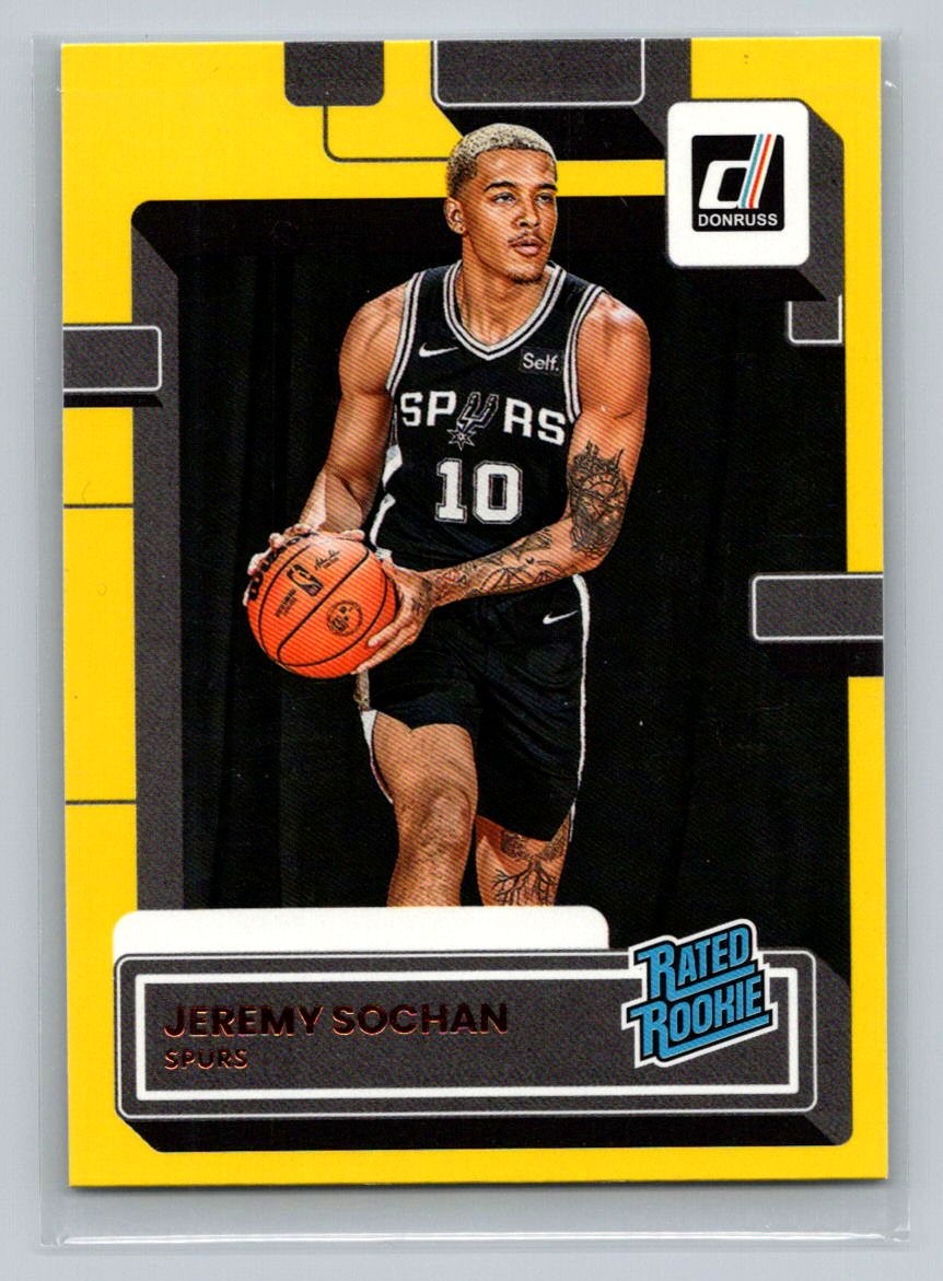 2022-23 Donruss #209 Jeremy Sochan Yellow Flood RC Rookie