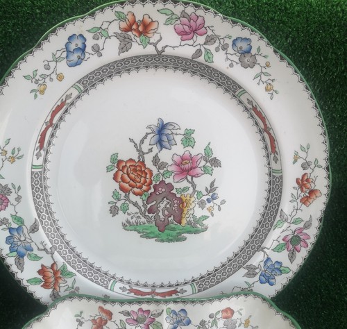 Vintage Copeland Spode Chinesische Rose Quadratisch Servierschale 2 Schüsseln Speiseteller - Bild 2 von 11