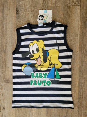 Disney Jungen Kinder Tanktop Achselshirt  100% Baumwolle NEU Baby Pluto Gr 92