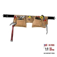 I427X Heavy Duty Contractor-Grade Suede Leather Work Apron, 2 Steel Hammer