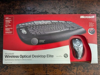 New Microsoft Wireless Optical Desktop Elite USB PS2 Keyboard Mouse Combo Mac