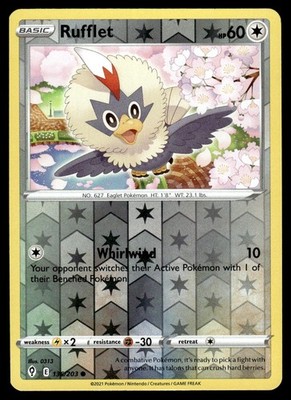 Rufflet 136/203 Common Evolving Skies Pokemon Reverse Holo NM Rufflet