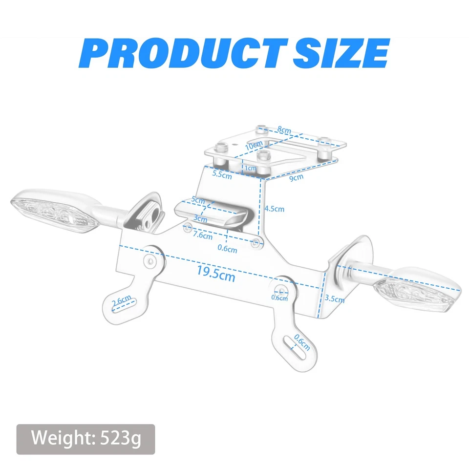 Eliminador de guardabarros trasero ordenado LED intermitente para Kawasaki Z900 Z H2 2017-2024 Foto 3 de 4