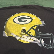 Vintage Y2K Green Bay Packers Reebok NFL Big Helmet Logo T-Shirt Size Mens XL
