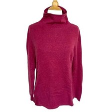 100 Cashmere Burgundy Turtleneck Sweater Women's M Luxury Holiday Office core
