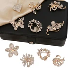 10PCS Mixed Lots Rhinestone Golden Brooch Pins Heart Phoenix Flower etc