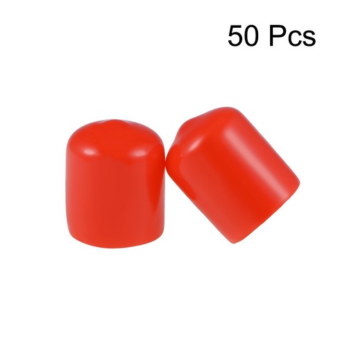 50pack 5/8"(16mm) Round Red Vinyl End Cap Screw Thread Protector Rubber Caps - Picture 3 of 5