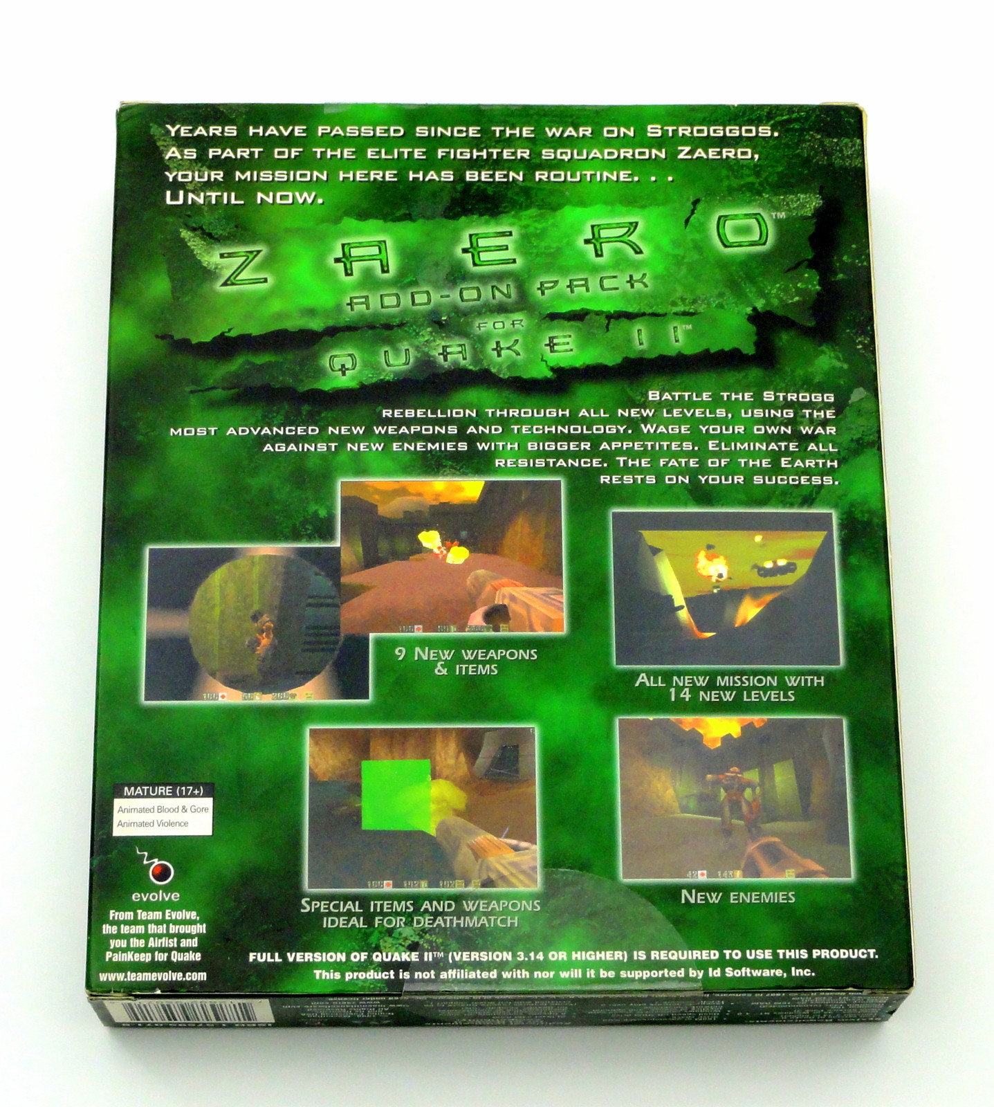 Quake Pcbox ZAERO Add-On Pack For Quake II PC Big Box (Rare Vintage Game) | eBay
