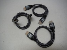  3 pack 8K Braided Ultra High Speed HDMI 2.1 Cable 2ft Gray