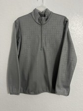 Adidas Activewear 1/4 Zip Jacket Womens Gray Heathered Size L 281