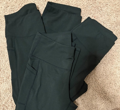 Leggings Women M Q4 Pockets High Waist Tummy Control Yoga Workout Pants NEW Soft