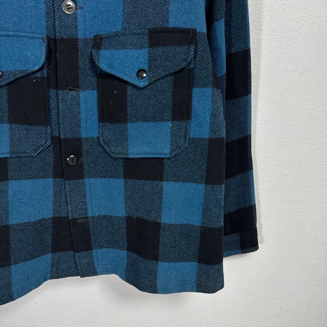 80s Pendleton Wool Blanket Jacket Buffalo Check B… - image 4