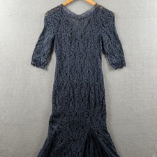 Lulus Burnout Maxi Dress Small Blue 3/4 Sleeve Cocktail Party Formal Mermaid