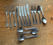 Cutlery /Flatware Stainless 18/0 Beaded Edge Partial Set Knives Forks Spoons x15