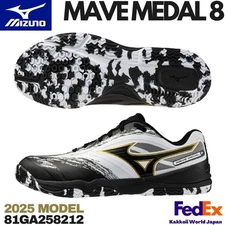 Mizuno Table Tennis Shoes WAVE MEDAL 8 White/Black 81GA258212 2025 NEW!!