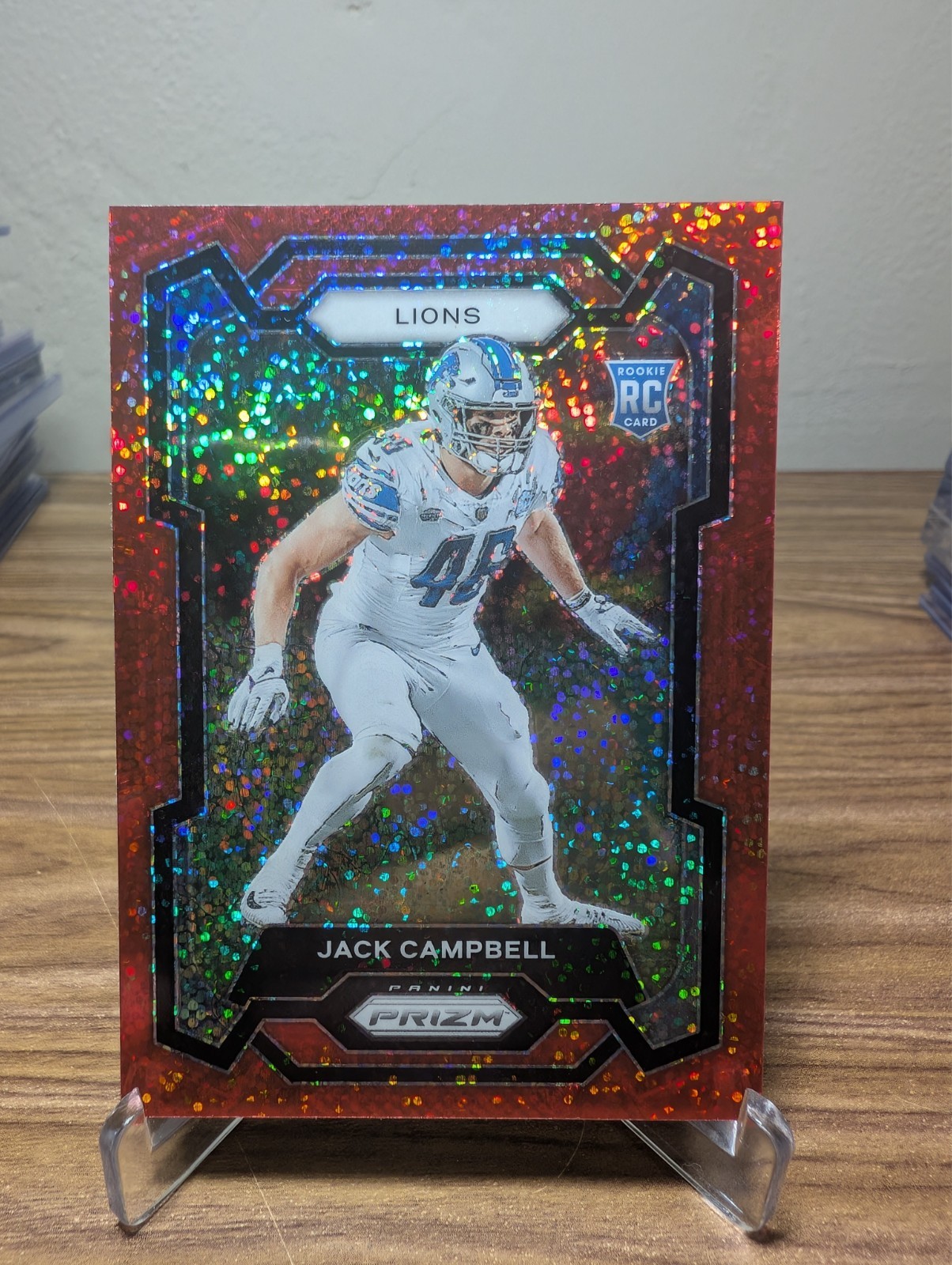 2023 Panini Prizm - Rookies Jack Campbell #330 Red Sparkle Prizm (RC) LIONS
