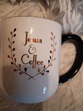 Jesus & Coffee 10 Strawberry Street  Tea 16 oz Ceramic Mug Cup Religious Nice