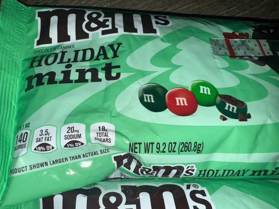 M & M's ~ Holiday Mint Chocolate Candy 2-Bags 9.2 Oz. Each ~ Expires 07/2026 - Image 2 of 4